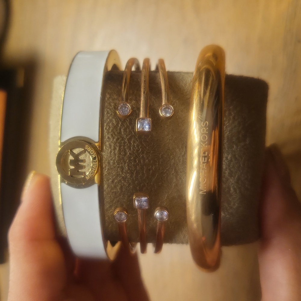 Michael kors bracelets / cuffs rose gold set of 3